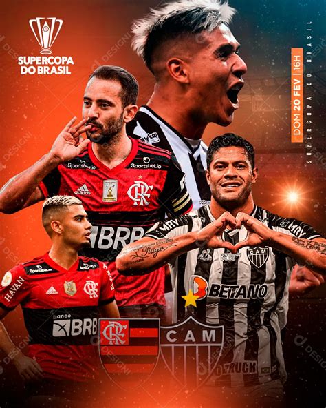 Social Media Futebol Flamengo X Atlético Mineiro Brasileirão Super Copa