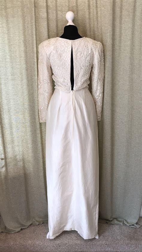 Art Deco Wedding Dress 1920s Flapper Dress Champagne Front Etsy Uk