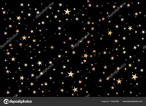 Gold Stars With Black Background