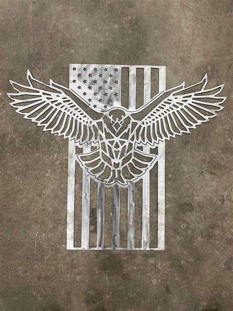 American Flag Bald Eagle Metal Sign - Etsy