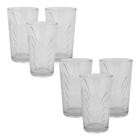 Vasos Vidrio Durax Alto 350 Ml Coraline Transparent Pack X 6 Color