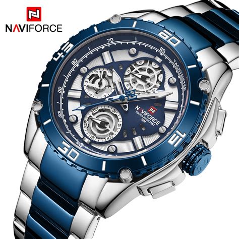 Naviforce Mens Watches Fashion Steel Band Men Quartz Watch