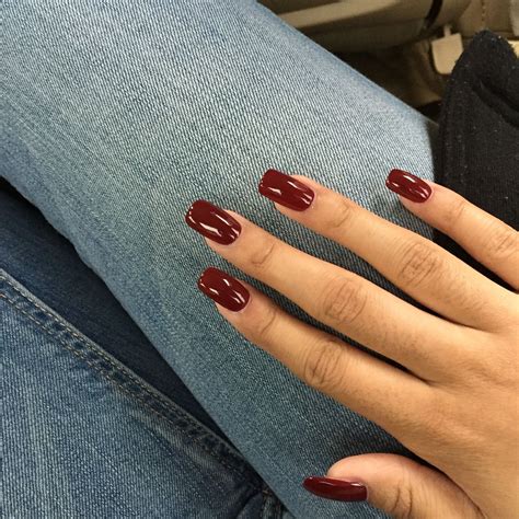 Squoval Long Nails Wine Red Squoval Nails Red Gel Nails Squoval