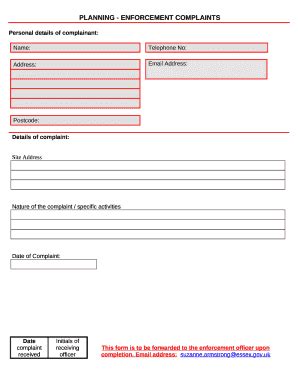 Enforcement Complaints Doc Template PdfFiller