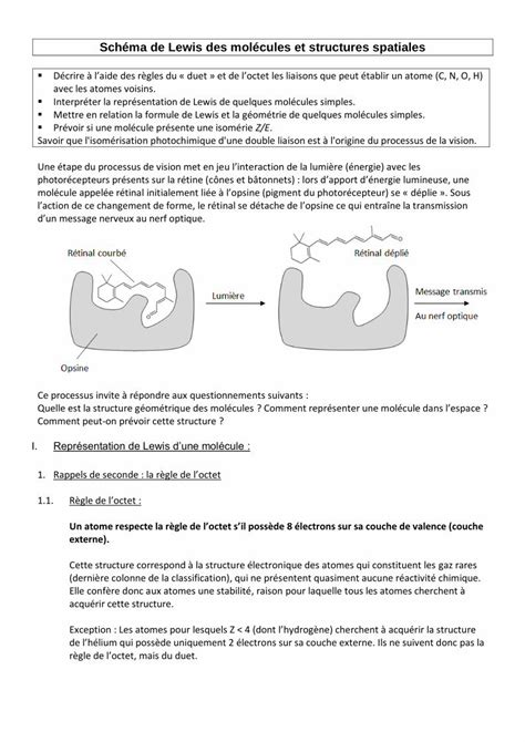 Pdf Sch Ma De Lewis Des Mol Cules Et Structures Spatialespontonniers