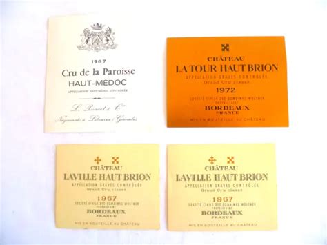 13 ÉTIQUETTES ANCIENNES De Vin De Bordeaux De 1967 À 2004 EUR 35 00