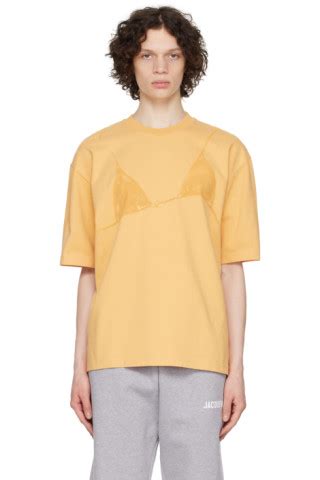 Jacquemus Yellow Le Raphia Le T Shirt Bikini T Shirt Ssense Canada