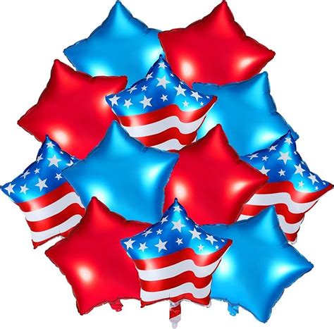 Amazon HyDren 36 Pcs Independence Day Red White And Blue Balloons