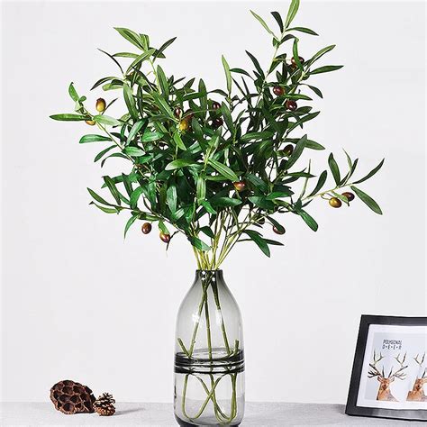 1pcs Artificial Olive Branch Living Room Table Coffee Table Vase Flower ...