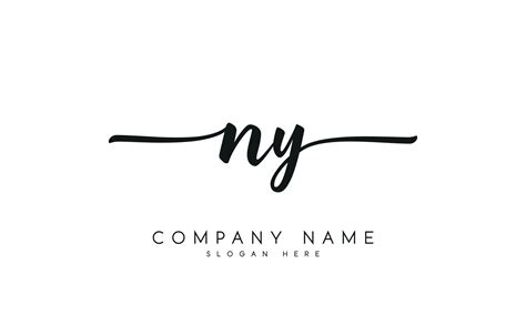 Handwriting signature style letter ny n ylogo design in white ...