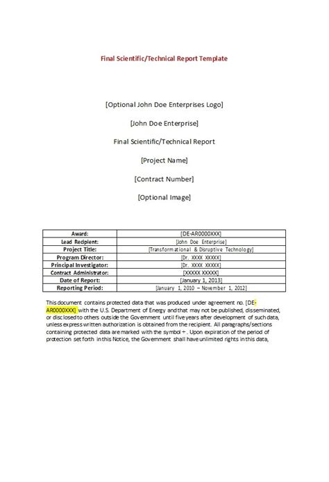 50 Professional Technical Report Examples Format Samples