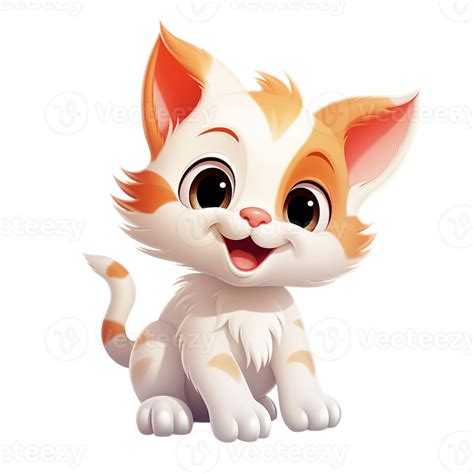 Cute Kitten Cartoon Clipart AI Generated 27241786 PNG