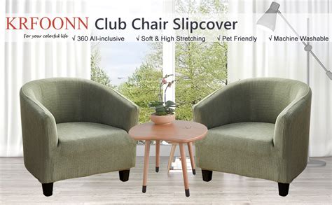 Amazon Krfoonn Club Chair Slipcover Stretch Barrel Chair Covers