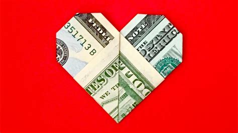 Origami Dollar Bill Heart X Tutorial How To Make Money Origami Heart