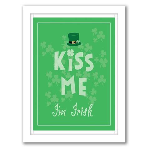 Kiss Me Im Irish By Ashlee Rae Designs White Framed Wall Art