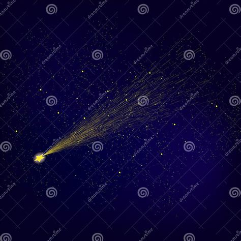 Yellow Falling Star Meteor Shower Stock Illustration Illustration