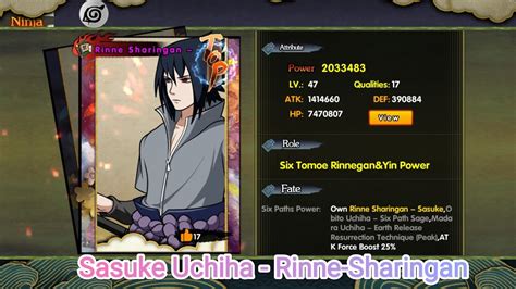 Bahas Review Skill Ninja Soul Dan Ninja Tools Sasuke Rinne