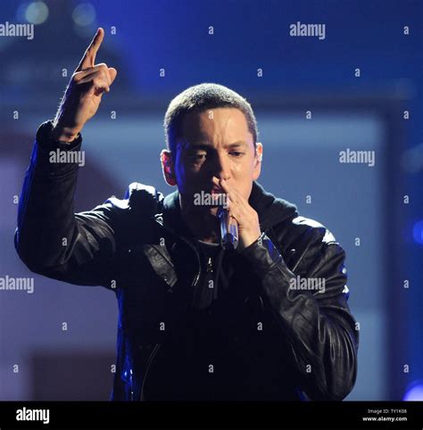 Eminem performs "Not Afraid" at the 2010 BET Awards in Los Angeles on June 27, 2010. UPI/Jim ...