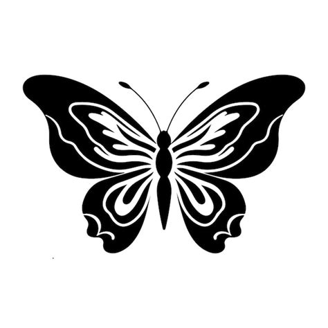 Icono De Silueta De Mariposa Negra Aislado En Fondo Blanco Generativo