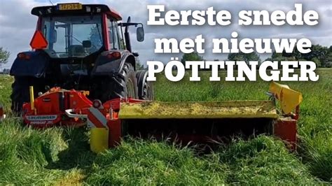 Met NIEUWE GRASMAAIER de eerste snede gras maaien 2023 PÖTTINGER