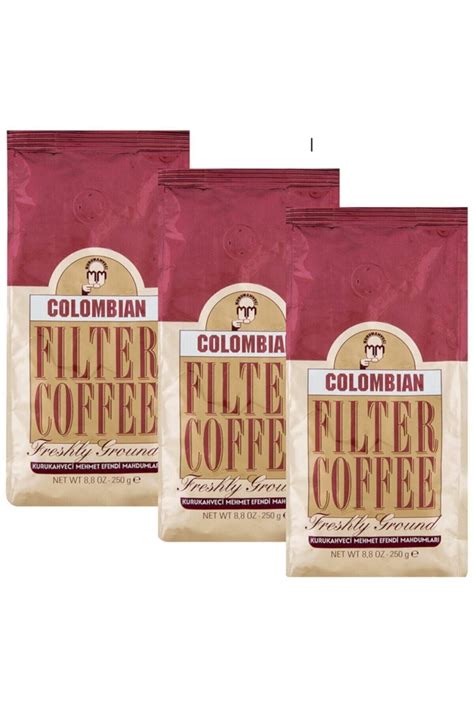 Mehmet Efendi 3 lü Set Kurukahveci Colombian Filtre Kahve 250 G X 3