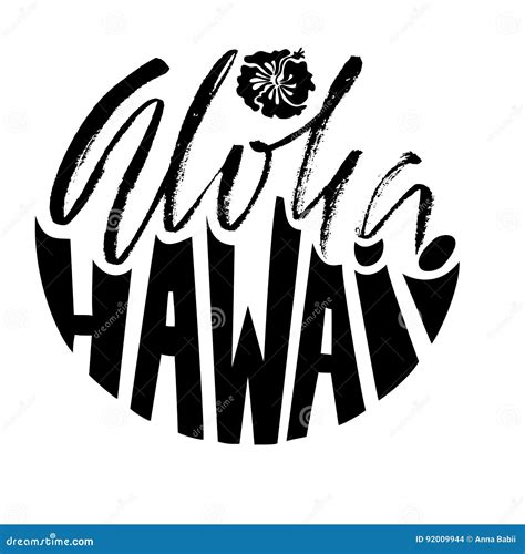 Frase Dibujada Mano Aloha Hawaii Moderno Seque El Dise O De Letras Del