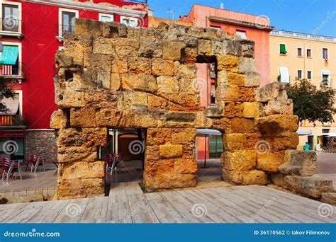 Ruins of Roman Walls in Tarragona Stock Photo - Image of travel ...