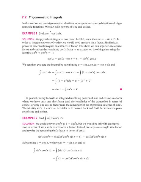 Week 3 Trigonometric Integrals Calculus Ii Studocu