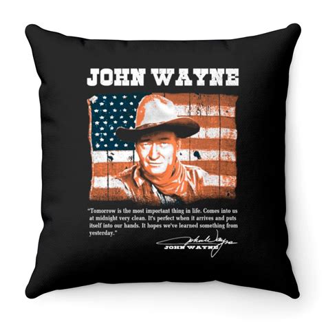 John Wayne Awesome John Wayne American Flag Te Throw Pillows Sold By Davihutchinson Sku