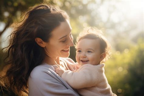 Premium AI Image | Portrait of mother and baby beautiful and smiling ...