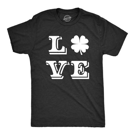 Mens Love Lucky Clover T Shirt Saint Patricks Day Shamrock St Patty Top