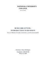 BUMA 2 2 docx NATIONAL UNIVERSITY COLLEGE División Online BUMA 1000