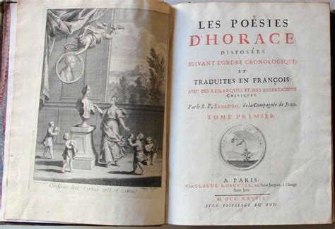 Les Poesies D Horace Disposees Suivant L Ordre Cronologique Et