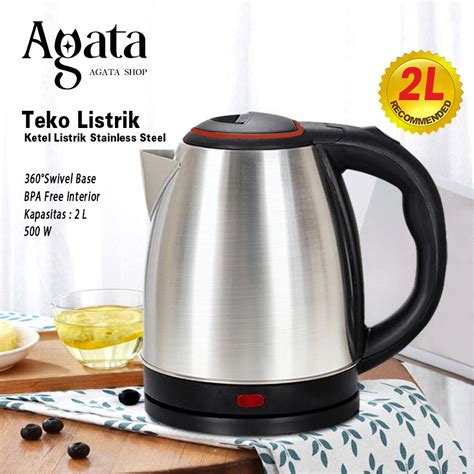 Jual Teko Listrik Stainless Steel L Electric Kettle Pemanas Air