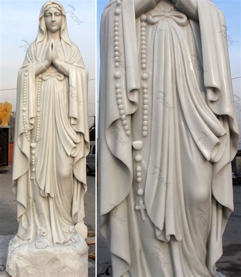 Blessed Marble Virgin Lourdes Catholic Garden Statues For Sale TCH 150