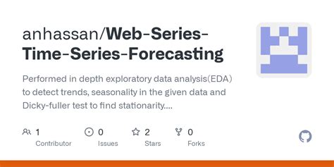 Github Anhassan Web Series Time Series Forecasting Performed In