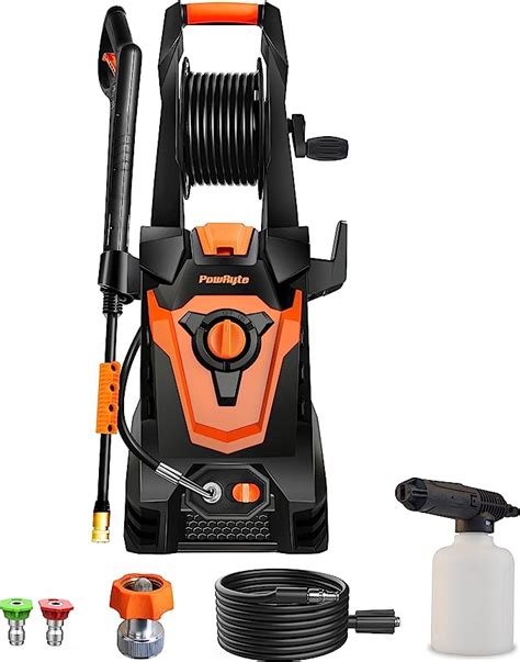 Amazon PowRyte Electric Pressure Washer With Hose Reel Foam