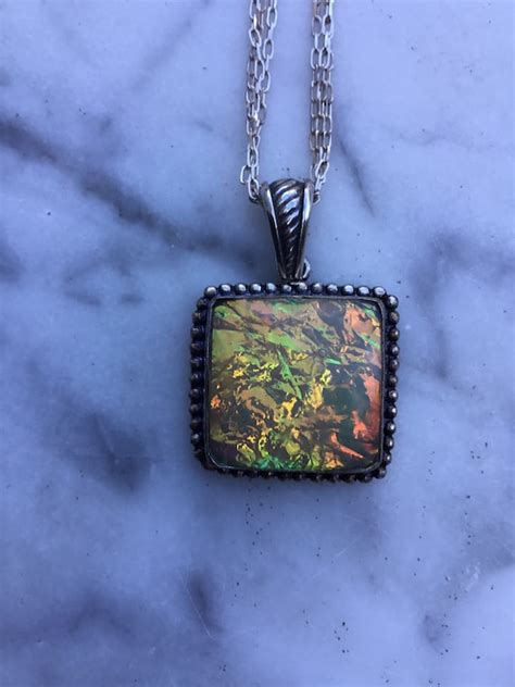 Dichroic Glass Necklace Gem