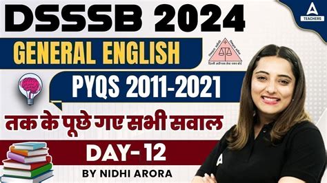 DSSSB General English PYQs 2011 2021 12 DSSSB English Classes By