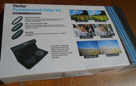 NEW Vivitar Camera Fundamental Filter Kit Includes UV CPL ND8