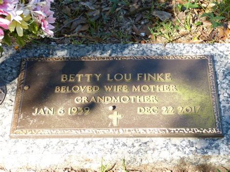 Betty Lou Finke 1939 2017 Memorial Find A Grave