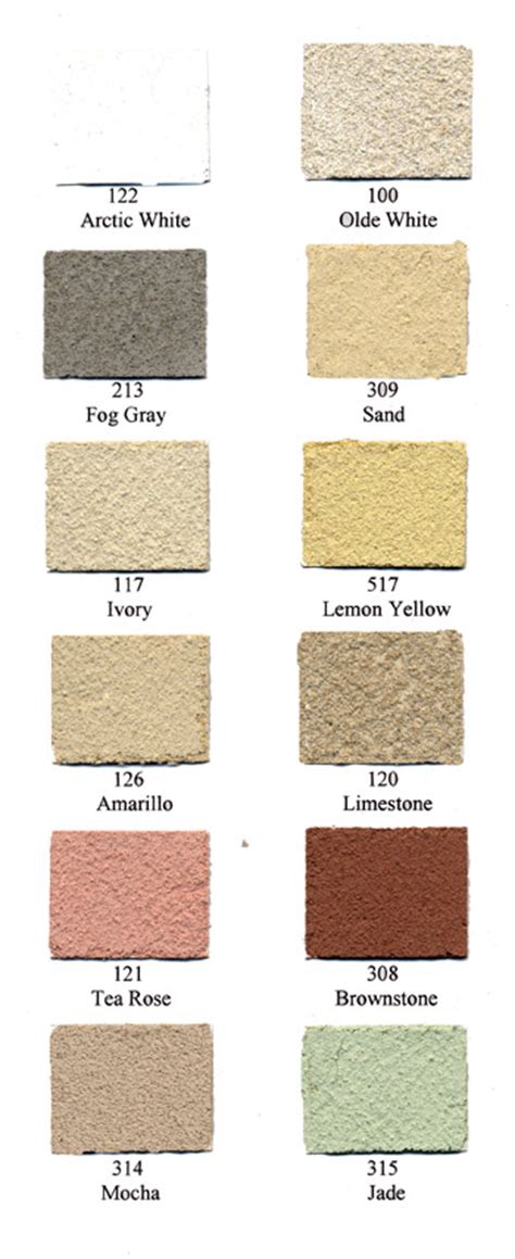 Empire Blended Stucco Color Chart