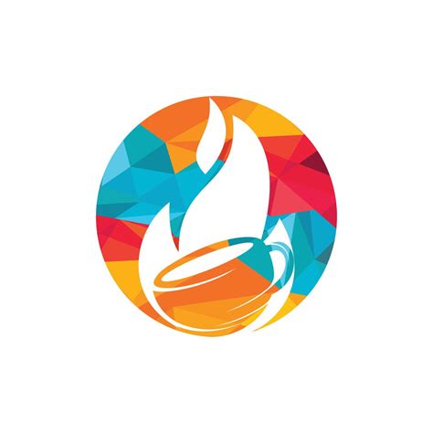 Fire flame hot roasted coffee logo design. Hot coffee shop logo with ...