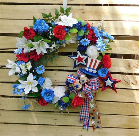 Memorial Day Wreath Front Door Wreath Patriotic Wreath Memorial Day