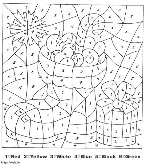 christmas coloring by numbers printable 3