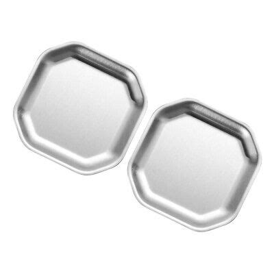 2 Pcs Stainless Steel Square Plates Sauce Dish Non Octagonal Pickle EBay