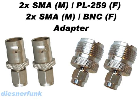 2x Sma M Auf Pl 259 F 2x Sma M Auf Bnc F Adapter Cb Funk