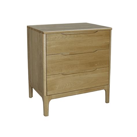 Retro Solid Oak Bedside Table Large Tall 70cm Height Oak In Vogue