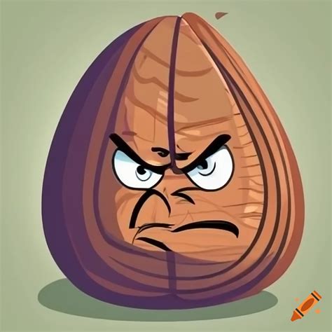 Angry Cartoon Almond Character On Craiyon