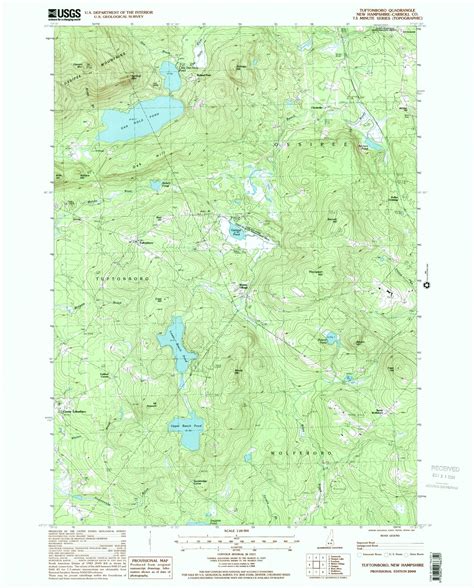 Classic Usgs Tuftonboro New Hampshire 75x75 Topo Map Mytopo Map Store